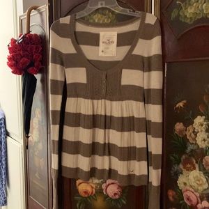 Hollister long sleeve striped babydoll shirt